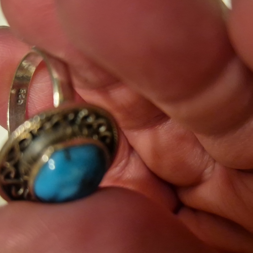 Sterling Silver Turquoise Infinity Ring - image 4